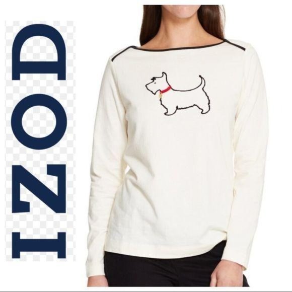 Izod Tops - IZOD Scottie Dog Embroidered Boatneck SWEATER